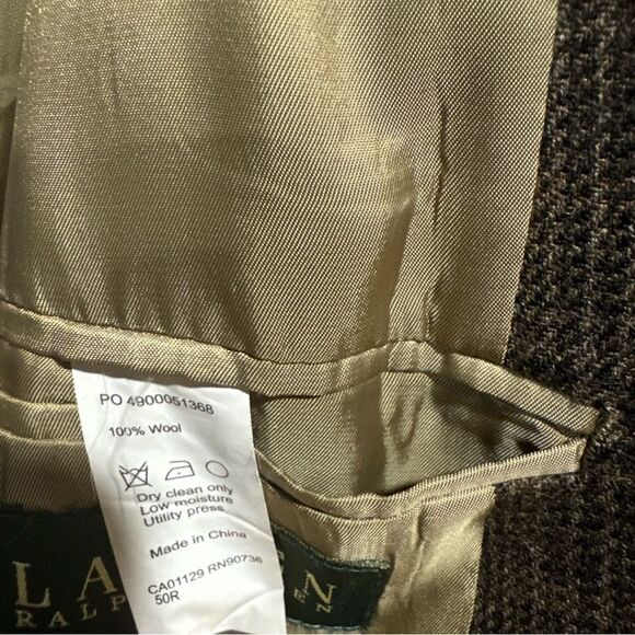 Lauren Ralph Lauren Brown Plaid Wool Blazer Sports Coat - Picture 9 of 9